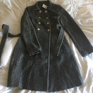 NWT Express Double Breasted Peacoat , Chevron-Sm